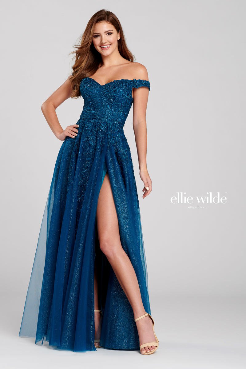 French Novelty: Ellie Wilde EW120114 Off Shoulder Prom Dress