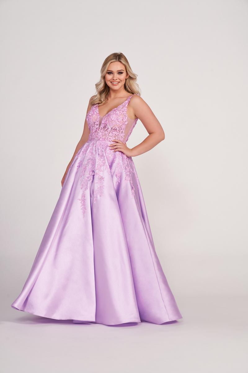 French Novelty: Ellie Wilde by Mon Cheri EW34050 Pretty Satin Ball Gown