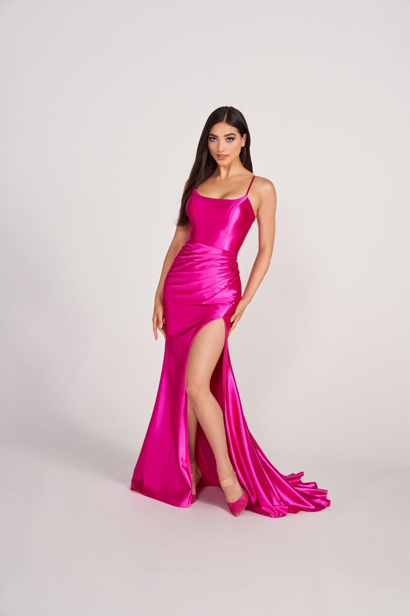 French Novelty: Ellie Wilde EW34120 Ruched Satin Jersey Gown