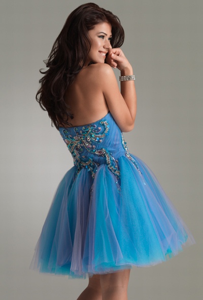 Jasz Turquoise and Fuchsia Tulle Party Dress 4401: French Novelty