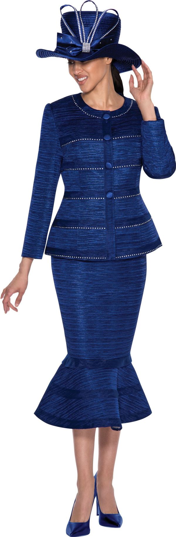 Size 16 Royal GMI G5222 Womens Church Suit with Flounce Skirt: French ...