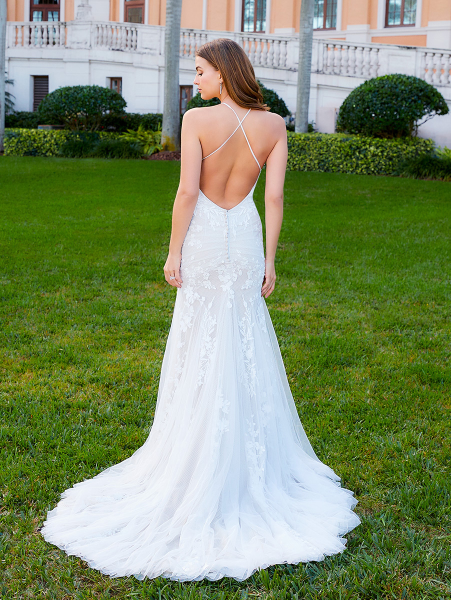 Adrianna Papell Platinum 31187 High Neck Wedding Gown