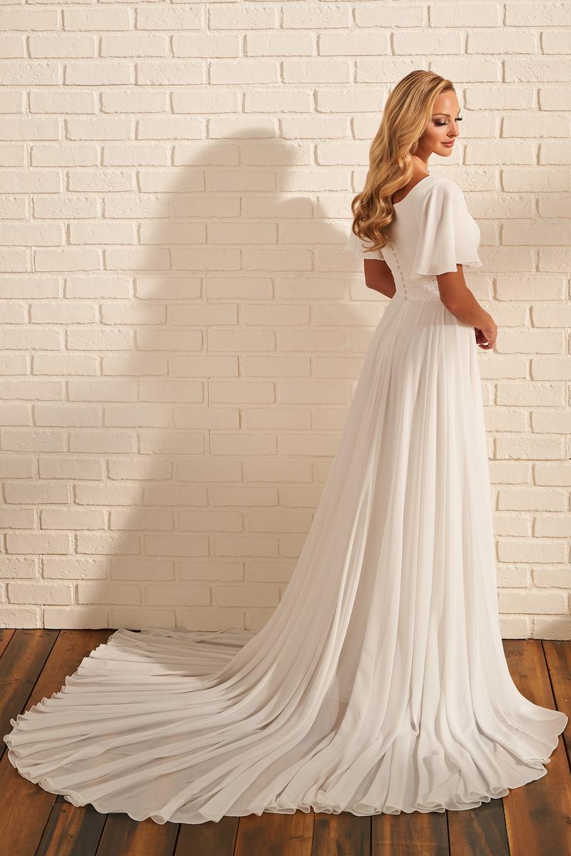 French Novelty: Mon Cheri MOD217 Feminine Long Sleeve Wedding Dress