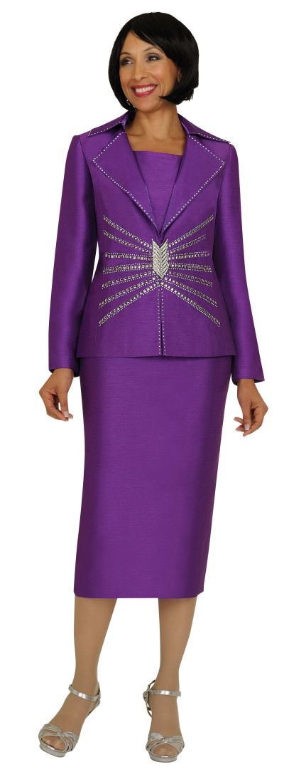GMI G4333 Womens Church Suit with Starburst Rhinestone Trim: French Novelty