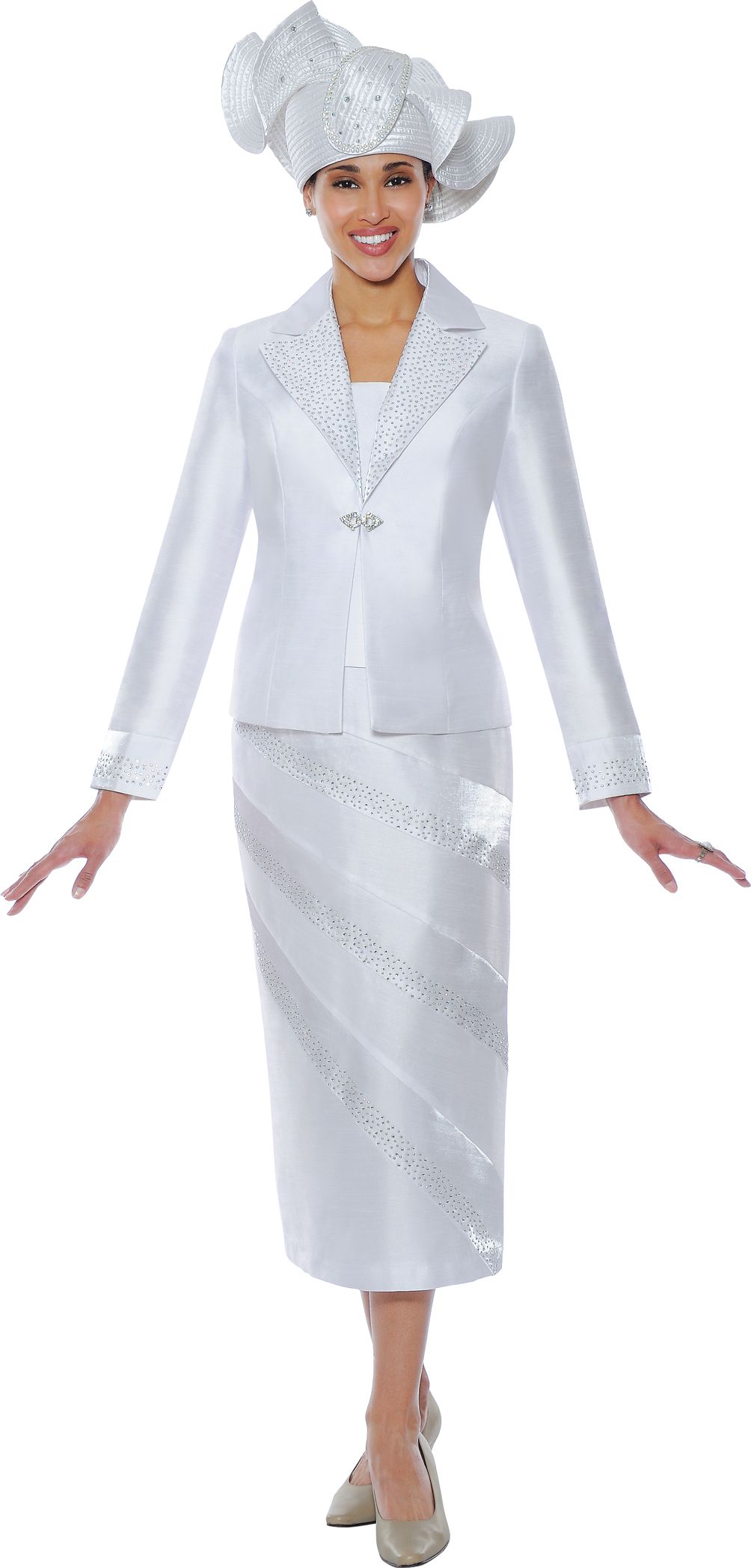 French Novelty: GMI G4742 Womens Church Suit with Rhinestones