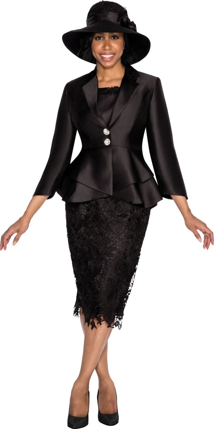 GMI G5353 Womens Church Suit with Lace Skirt - French Novelty