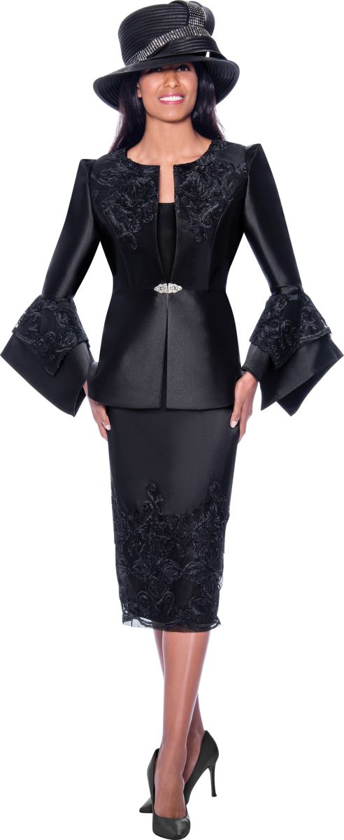GMI G7983 Ladies Pointed Bell Sleeve Church Suit: French Novelty