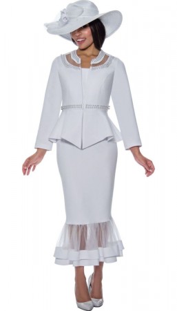 GMI G9512 Ladies Flounced Pearl Church Suit