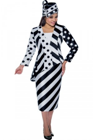 GMI G9552 Ladies Stripes and Dots Church Suit