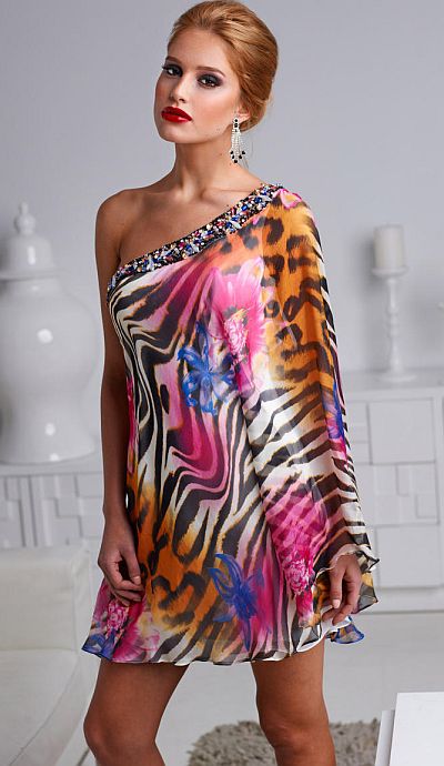 cheetah print cocktail dress