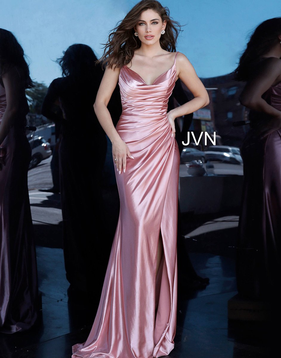 French Novelty: JVN by Jovani JVN03104 Beautiful Ruched Prom Dress