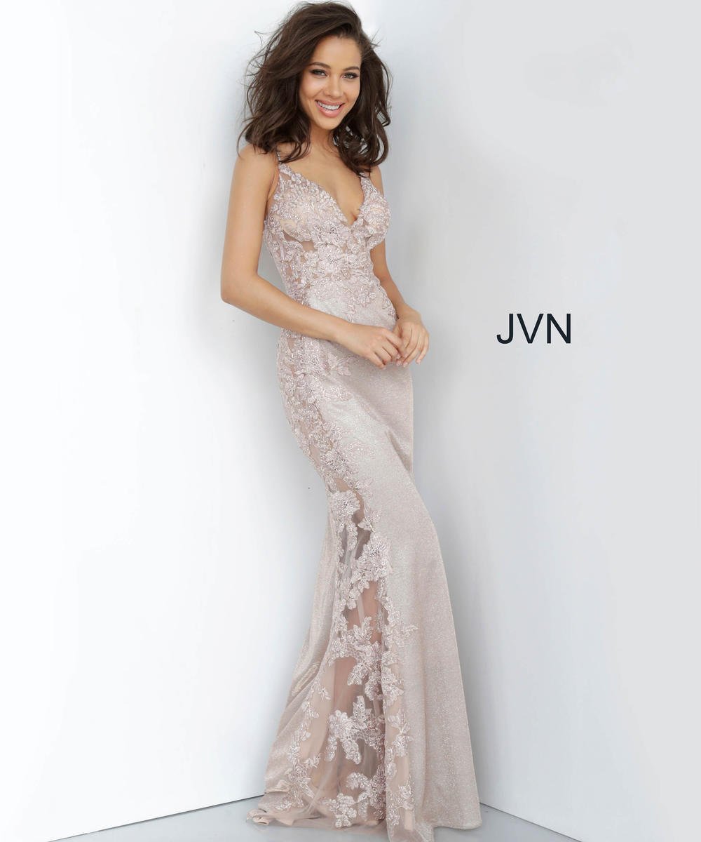 Jovani JVN 41677 size 0 Navy/Gold Prom Dress embellished v