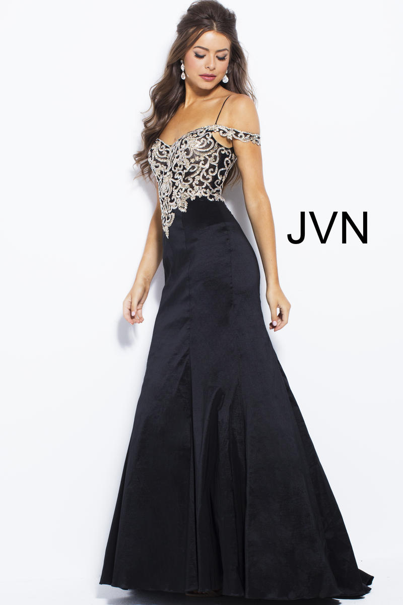 French Novelty: JVN Prom JVN60204 Off the Shoulder Gown