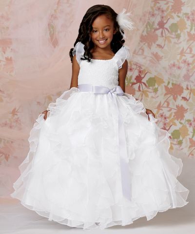 Sweet Beginnings L285 Ruffle Flower Girls Dress: French Novelty