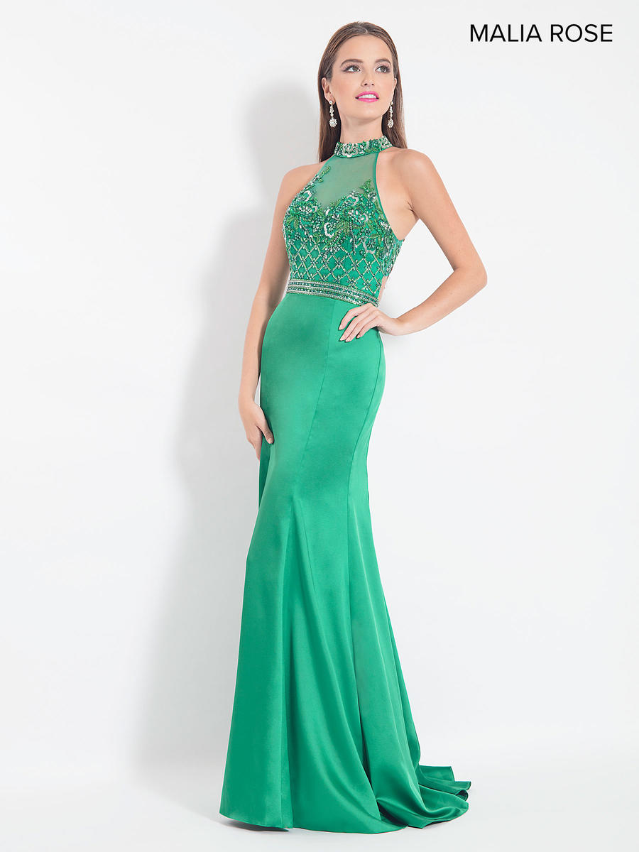 French Novelty: Malia Rose MP1049 High Neck Mermaid Prom Dress