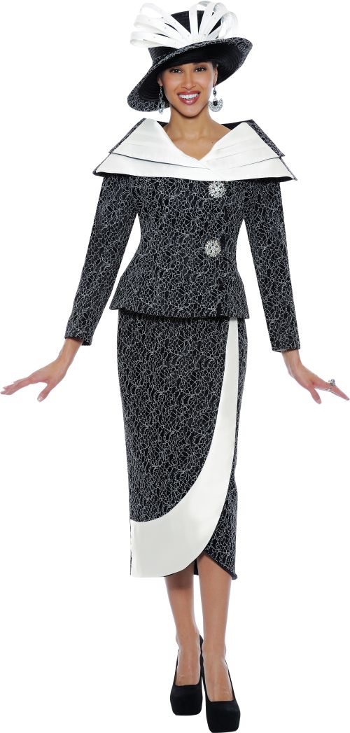 Nubiano Suits N95142 Womens Lace Church Suit: French Novelty