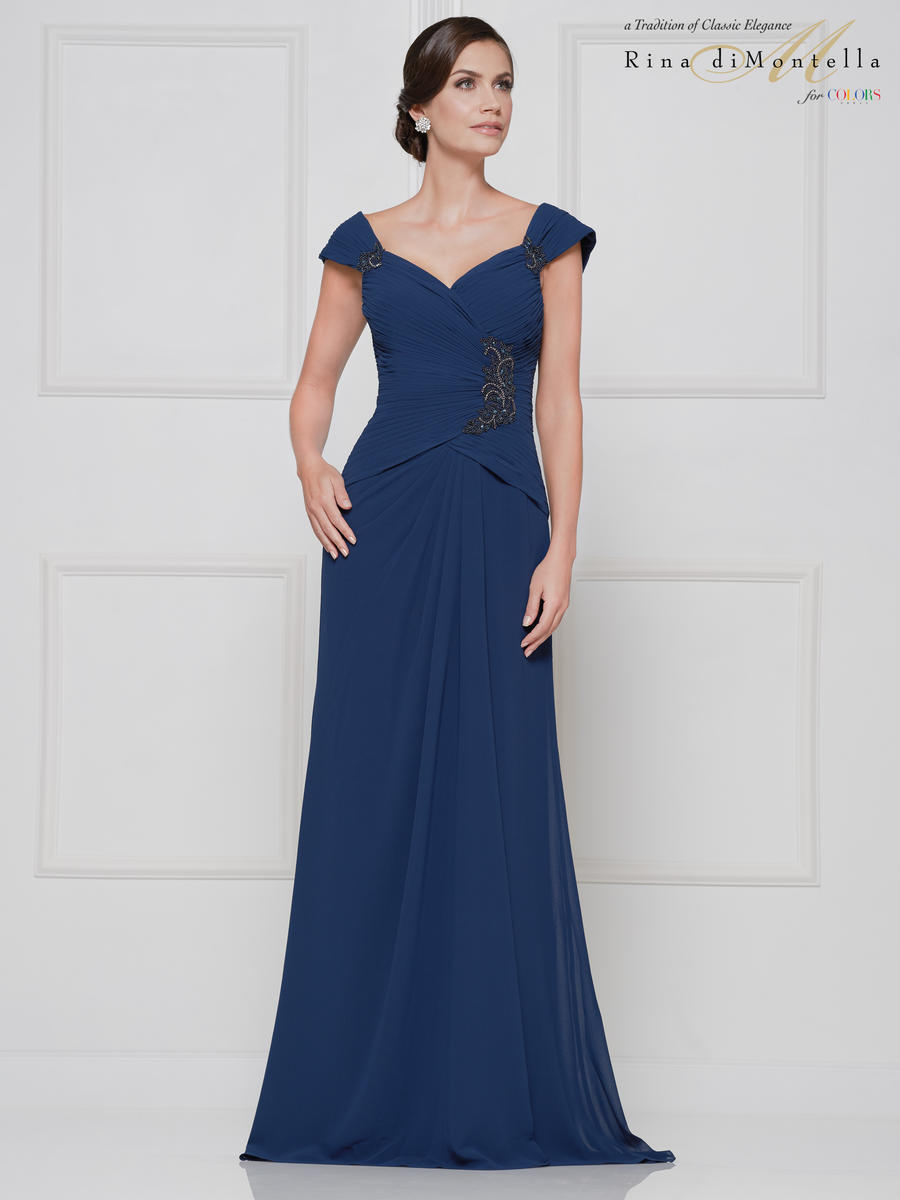 French Novelty: Rina Di Montella RD2633 Traditional Mother of Bride Dress