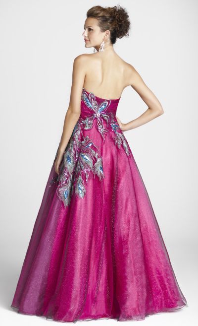 Pink by Blush Sparkle Tulle Peacock Formal Dress 5016: French Novelty