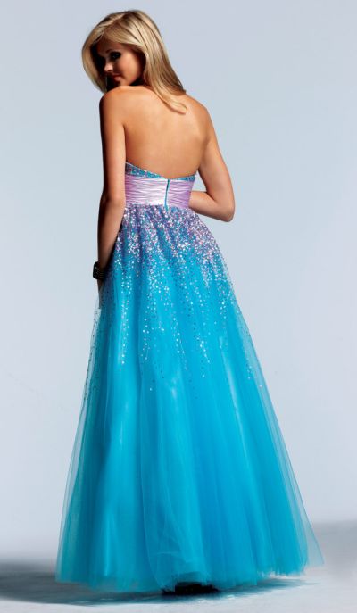 Faviana Sequin Tulle Ball Gown Prom Dress 6744: French Novelty