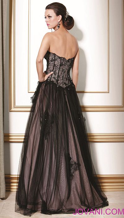 French Novelty: Jovani Evenings Corset Top Ball Gown 159336