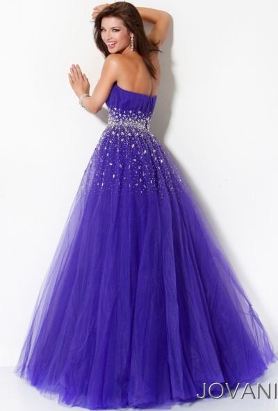 French Novelty: Jovani Jewel Burst Ball Gown Prom Dress 3075