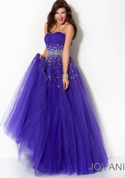 French Novelty: Jovani Jewel Burst Ball Gown Prom Dress 3075