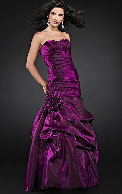 Cire by Landa Shimmer Taffeta Drop Waist Prom Dress PE268: French Novelty