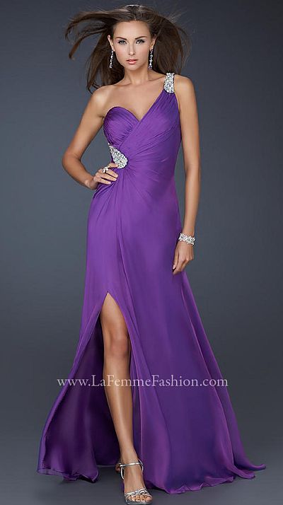 French Novelty: La Femme One Shoulder Beaded Hip Prom Dress 17157