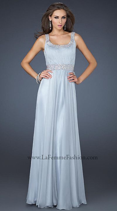 French Novelty: La Femme Grecian Inspired Scoop Neck Prom Dress 17473