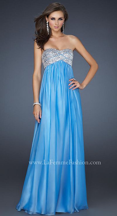 La Femme Strapless Chiffon Prom Dress with Sequin Bust 17513: French ...
