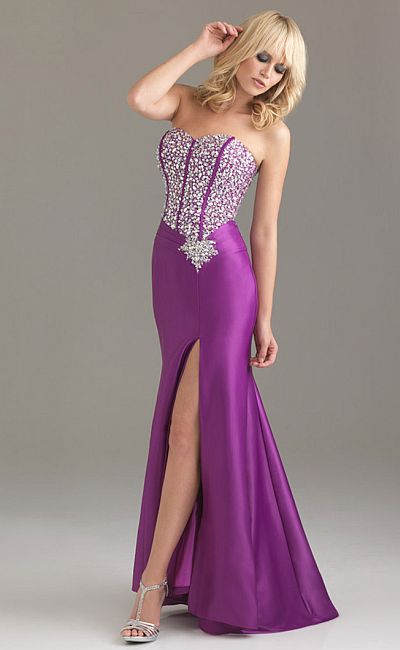 French Novelty: Night Moves Sleek Prom Dress with Lace-Up Back 6419