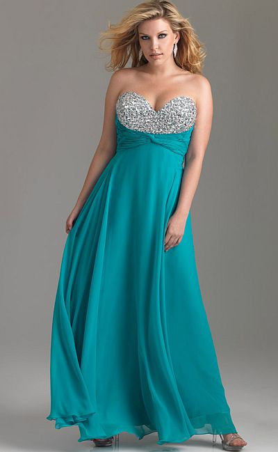 Night Moves Plus Sized Prom Dress with Crystal Bodice 6509W: French Novelty