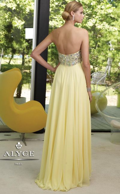 French Novelty: Alyce Paris 6005 Halter Chiffon Evening Dress