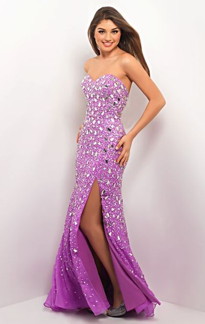 French Novelty: Blush by Alexia 9589 Hot Beaded Column Dress