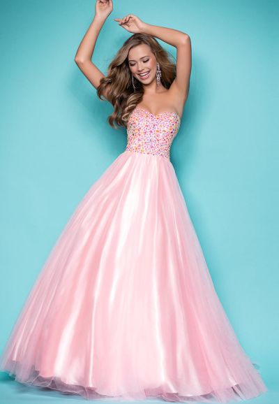 Pink by Blush 5208 Sexy Bustier Formal Gown: French Novelty