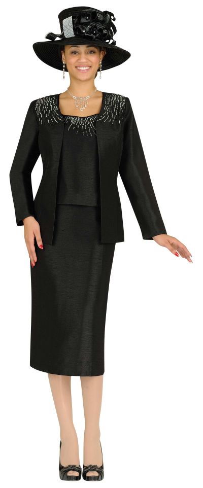 GMI G4303 Womens Church Suit with Rhinestone Trim: French Novelty