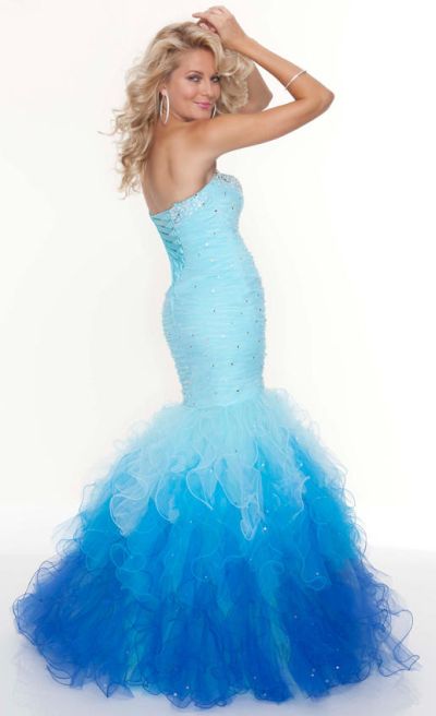 Paparazzi by Mori Lee 93040 Ruffle Ombre Tulle Mermaid Dress: French ...