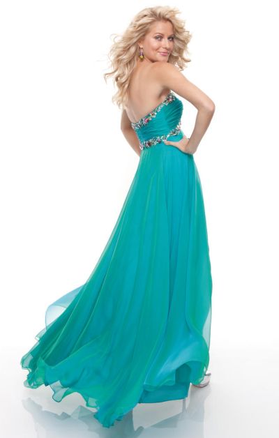 French Novelty: Paparazzi by Mori Lee 93073 Evening Dress with Colorful ...