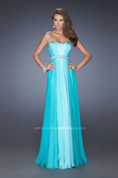 French Novelty: La Femme 20058 Ombre Chiffon Evening Dress