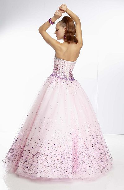 French Novelty Mori Lee Paparazzi 95006 Ombre Beaded Ball Gown 9296