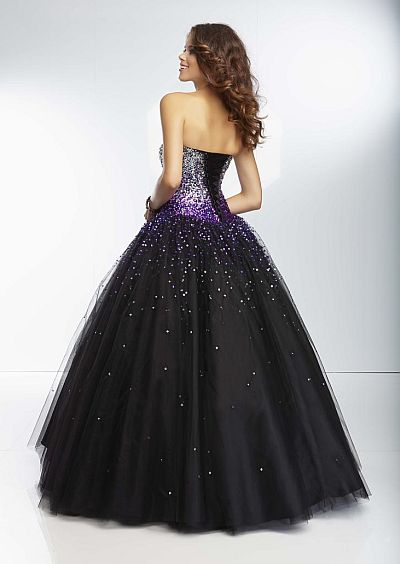 French Novelty: Mori Lee Paparazzi 95128 Ombre Beaded Ball Gown