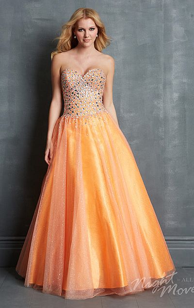 Night Moves 7089 Sparkling Tulle Ball Gown: French Novelty