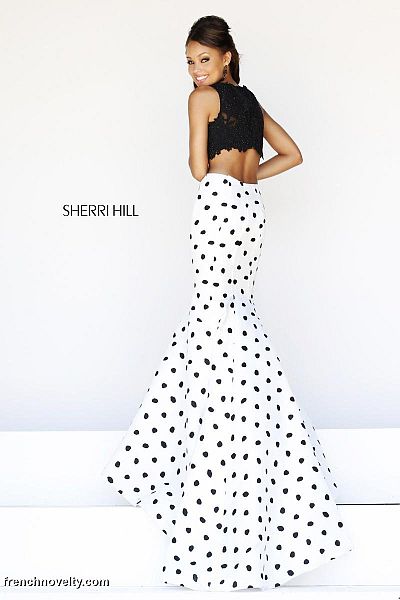 polka dot prom dress 2 piece