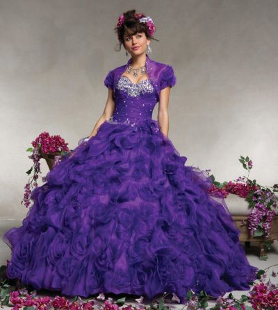 French Novelty: Vizcaya 88070 Rosettes Ruffled Quinceanera Dress