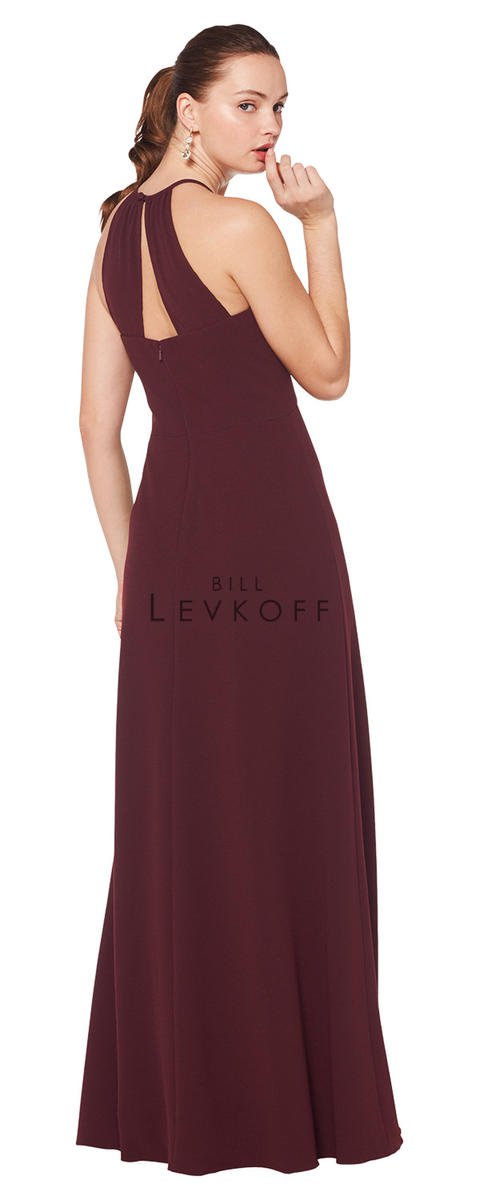 French Novelty: Bill Levkoff 1617 High Neck Stretch Crepe Bridesmaid Dress