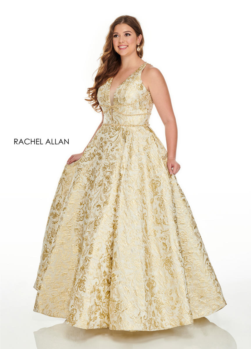 Rachel Allan Curves 7226 Metallic Brocade Plus  - French Novelty