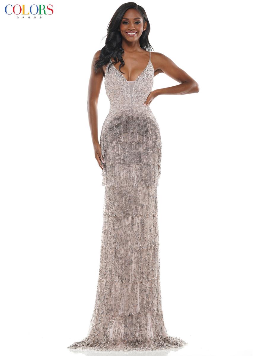 Silver hotsell fringe gown