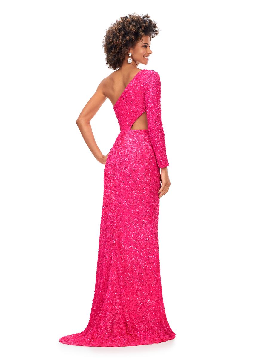 French Novelty: Ashley Lauren 11340 One Long Sleeve Cutout Gown