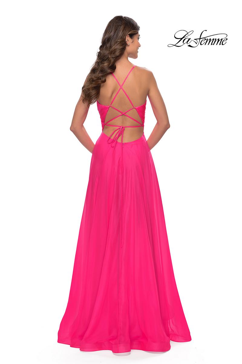 La Femme Chiffon Prom Dress