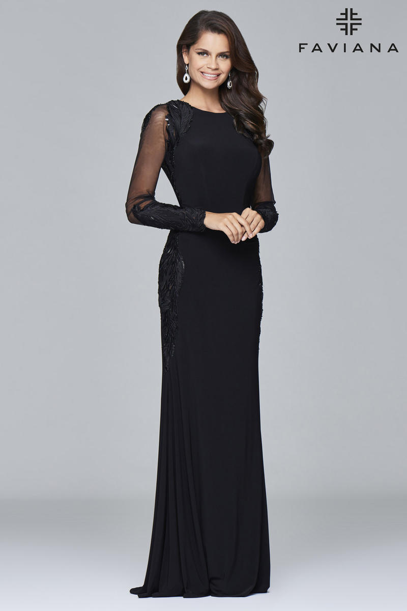 French Novelty: Faviana Glamour S8005 Boat Neck Gown